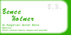 bence wolner business card